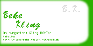 beke kling business card